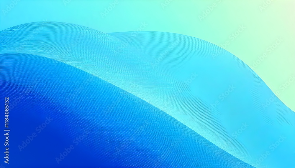 Aufkleber abstract waves in soft blue and green gradients