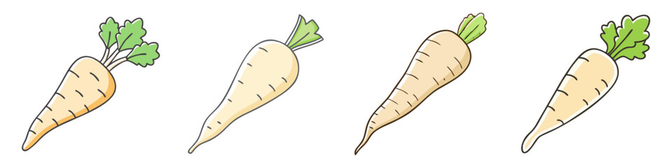 parsnip vector icon, vegetables vector illustration - simple illustration of parsnip perfect for logos, and vegetables-themed designs.