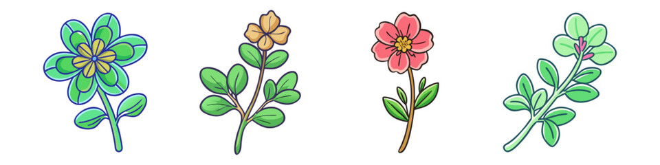 purslane vector icon, vegetables vector illustration - simple illustration of purslane perfect for logos, and vegetables-themed designs.