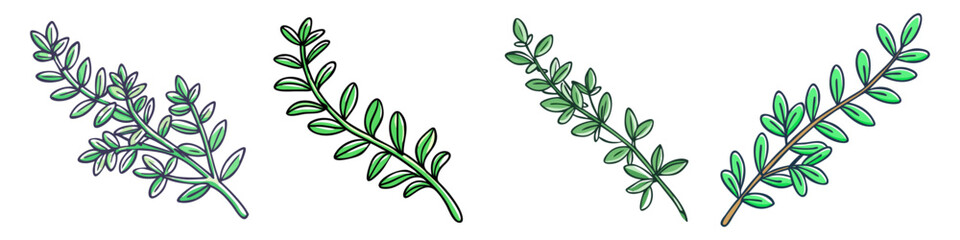 thyme sprig vector icon, vegetables vector illustration - simple illustration of thyme sprig perfect for logos, and vegetables-themed designs.