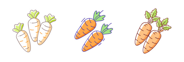 baby carrots vector icon, vegetables vector illustration - simple illustration of baby carrots perfect for logos, and vegetables-themed designs.