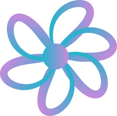 Blooming flower line art blue purple 1