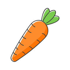 carrot vector icon, vegetables vector illustration - simple illustration of carrot perfect for logos, and vegetables-themed designs.