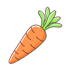 carrot vector icon, vegetables vector illustration - simple illustration of carrot perfect for logos, and vegetables-themed designs.