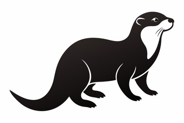 sea otter silhouette icon vector