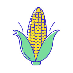 corn on the cob vector icon, vegetables vector illustration - simple illustration of corn on the cob perfect for logos, and vegetables-themed designs.