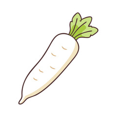 daikon radish vector icon, vegetables vector illustration - simple illustration of daikon radish perfect for logos, and vegetables-themed designs.