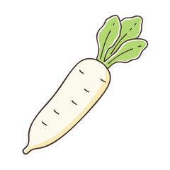 daikon radish vector icon, vegetables vector illustration - simple illustration of daikon radish perfect for logos, and vegetables-themed designs.