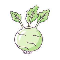 kohlrabi vector icon, vegetables vector illustration - simple illustration of kohlrabi perfect for logos, and vegetables-themed designs.