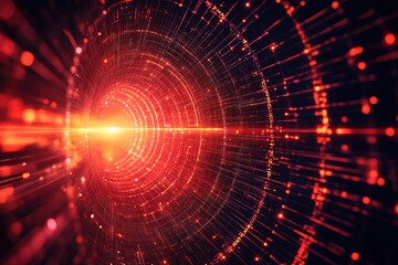 Red Lights Flash Through Tunnel with Speed and Energy