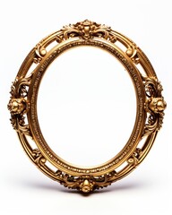Ornate Antique Oval Gold Picture Frame with Intricate Details and Decorative Elements for Elegant Displays and Artwork Showcase