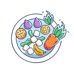 roasted veggies vector icon, vegetables vector illustration - simple illustration of roasted veggies perfect for logos, and vegetables-themed designs.