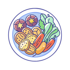 roasted veggies vector icon, vegetables vector illustration - simple illustration of roasted veggies perfect for logos, and vegetables-themed designs.