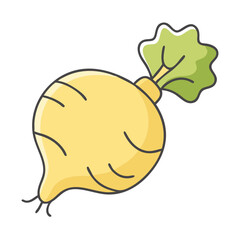 rutabaga vector icon, vegetables vector illustration - simple illustration of rutabaga perfect for logos, and vegetables-themed designs.