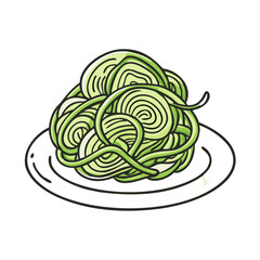 spiralized zucchini vector icon, vegetables vector illustration - simple illustration of spiralized zucchini perfect for logos, and vegetables-themed designs.