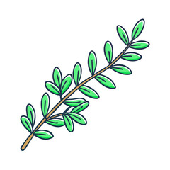 thyme sprig vector icon, vegetables vector illustration - simple illustration of thyme sprig perfect for logos, and vegetables-themed designs.
