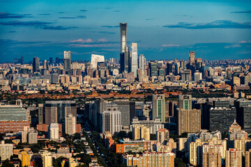 the skyline of Beijing City, China