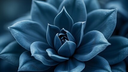 Navy Blue Flower Close-up, Stunning Macro Photography of a Detailed Floral Bloom with Textured Petals