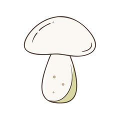 white mushroom vector icon, vegetables vector illustration - simple illustration of white mushroom perfect for logos, and vegetables-themed designs.