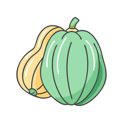 acorn squash vector icon, vegetables vector illustration - simple illustration of acorn squash perfect for logos, and vegetables-themed designs.
