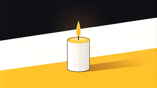 Minimalist all saints day candle concept for memorial art and design.