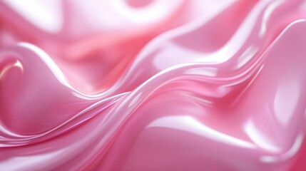 Obraz premium Pink liquid flowing, abstract background, studio shot, cosmetic use