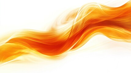 Orange abstract wave flowing on white background, design element
