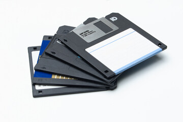 Retro Data Storage: Floppy Disk Displayed on White