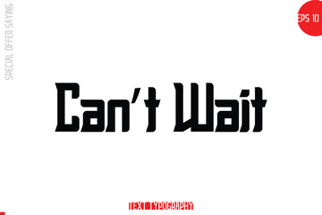 Special Offer Template Design Banner Typography Text Can’t Wait