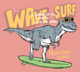 vector cartoon dino illustration for t shirt print  © basws