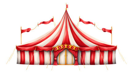 Vintage circus tent illustration isolated on white background