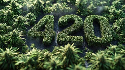 Vibrant Green '420' Formation in Nature