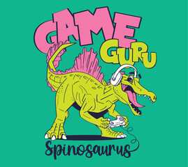 vector cartoon dino illustration for t shirt print  © basws