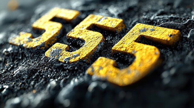 Textured Close-Up of Weathered Number 555