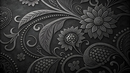 Black leather background with embossed texture