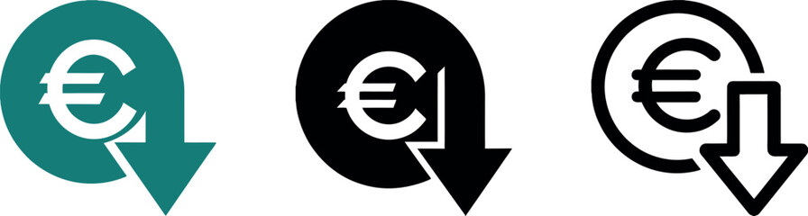euro currency icon symbolizing financial transactions and economy, suitable for business and banking contexts.