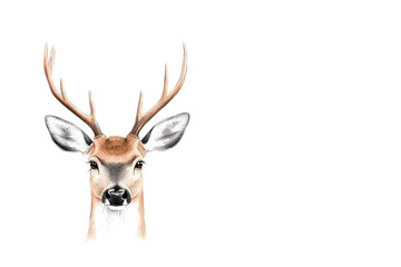 Deer graphic style wildlife simple drawing animal isolated on white background	