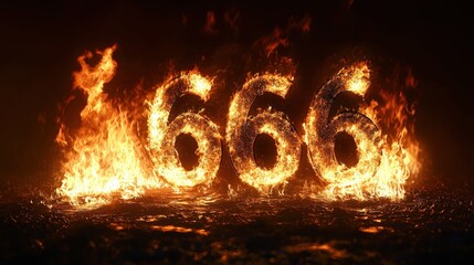 Fiery Flames of the Number 666
