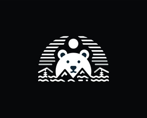 Bear logo vector design icon illustration. 