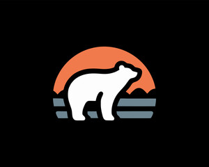 Bear logo vector design icon illustration. 