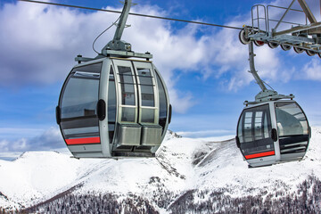 Scenic Gondola Ride in Mountains