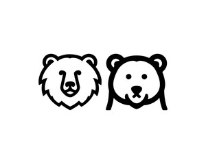 Bear logo design icon symbol vector illustration. 