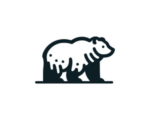 Bear logo design icon symbol vector illustration. 