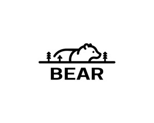 Bear logo design icon symbol vector illustration. 