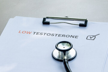 Medical-themed setup with a clipboard labeled 