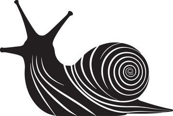 Sea snail silhouette black vector illustration on white background.