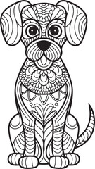 Mandala Dog Art A Beautiful Coloring Page for Adults