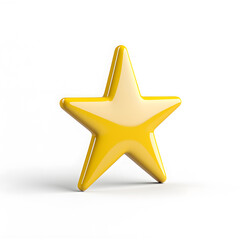 Obraz premium 3d gold glossy yellow star icon isolated on white background