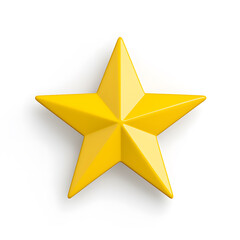 Obraz premium 3d gold glossy yellow star icon isolated on white background