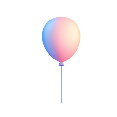 A colorful balloon floating softly, symbolizing joy and celebration in life., isolated on a transparent background.